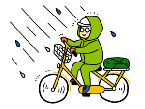 雨の日　自転車